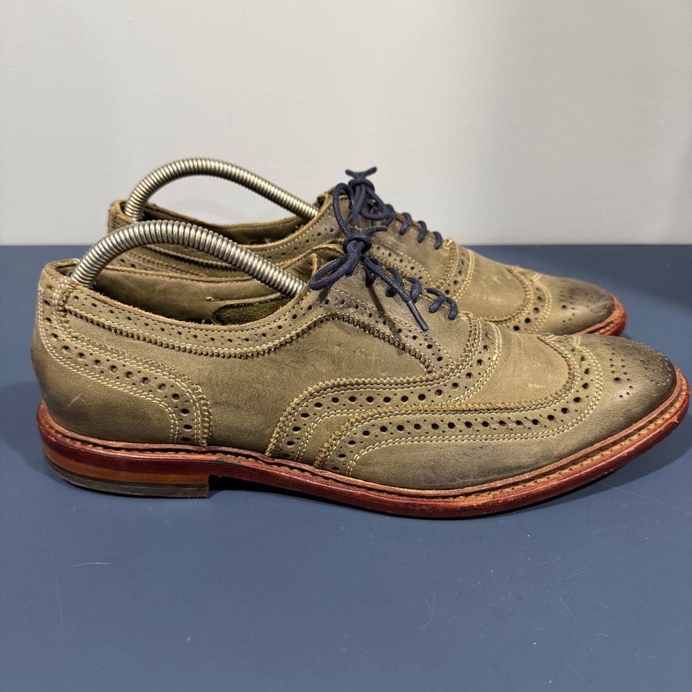 Allen Edmonds Neumok Wingtip Oxford Green Nubuck Shoes Men’s 9.5 D Dress Casual